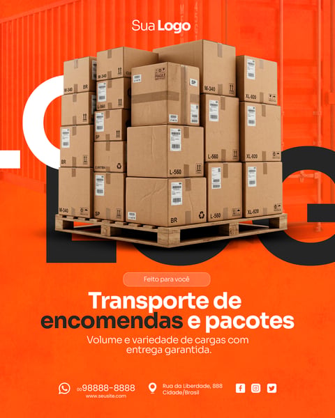SOCIAL MEDIA TRANSPORTADORA E SERVIÇO DE ENTREGA PSD EDITÁVEL 3