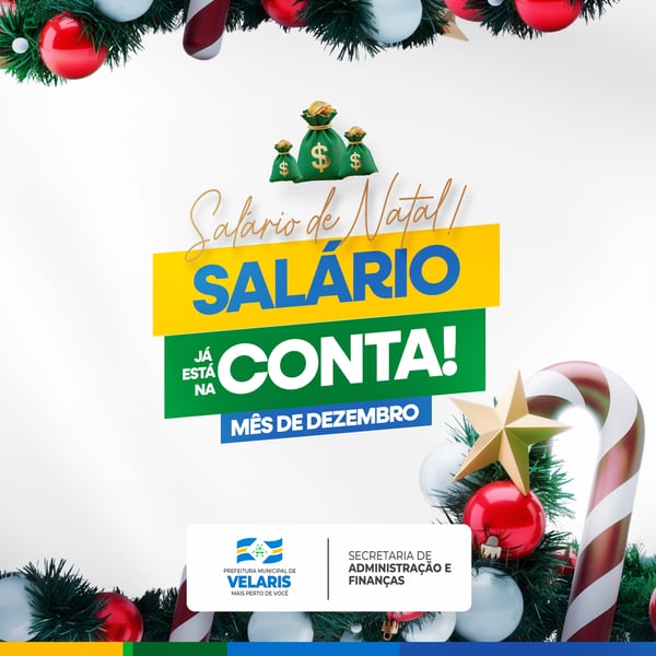 PREFEITURA SALÁRIO NA CONTA NATAL SOCIAL MEDIA PSD EDITÁVEL