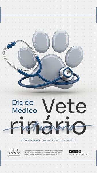 DIA DO MÉDICO VETERINÁRIO 09 DE SETEMBRO SOCIAL MEDIA PSD EDITÁVEL STORY 1
