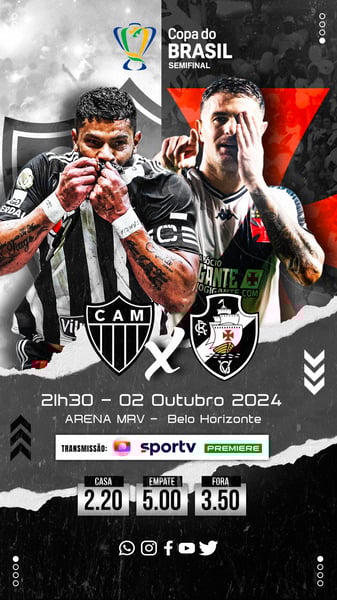 FLYER ESPORTIVO COPA DO BRASIL ATLÉTICO MG vs VASCO