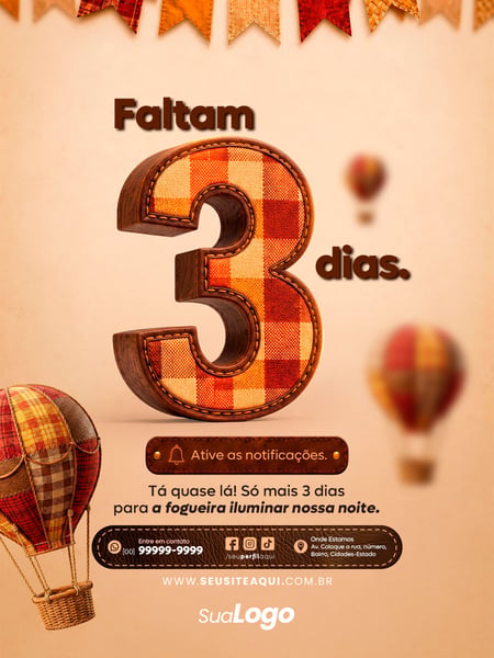 POST FEED FESTA JUNINA SÃO JOÃO SOCIAL MEDIA TEMPLATE PSD EDITÁVEL 8