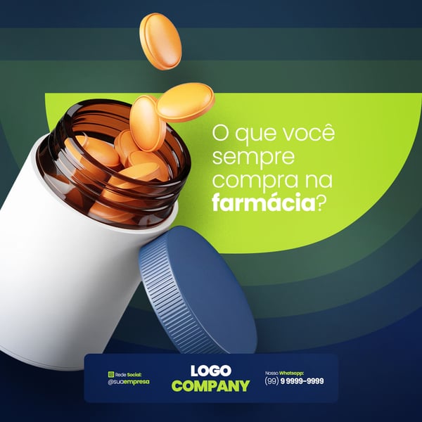 FARMÁCIA REMÉDIOS MEDICAMNETOS SOCIAL MEDIA PSD EDITÁVEL