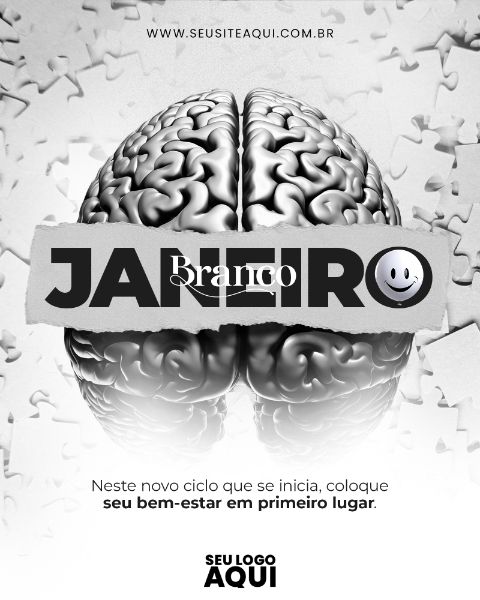 FEED | JANEIRO BRANCO | CUIDE DA SAÚDE MENTAL | PSD EDITÁVEL