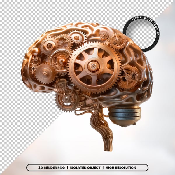 3D RENDER CÉREBRO NEUROCIÊNCIA ELEMENTO ÍCONE PSD PNG