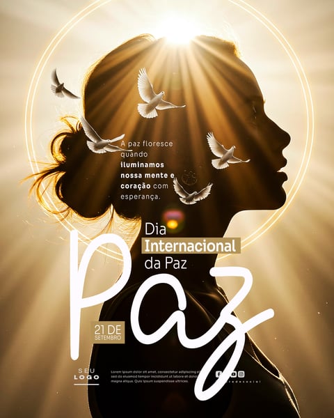 DIA INTERNACIONAL DA PAZ 21 DE SETEMBRO SOCIAL MEDIA PSD EDITÁVEL 1