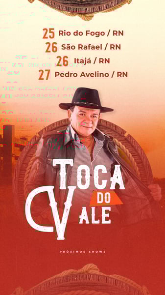 FLYER ARTISTA AGENDA DE SHOWS SEMANAL STORIES