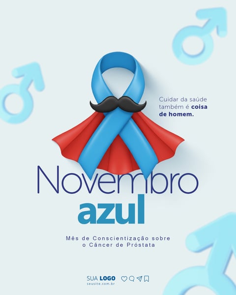 Novembro Azul Data Comemorativa Social Media PSD Editável 