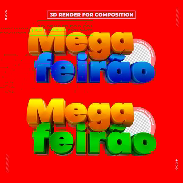 SELO 3D MEGA FEIRÃO PARA COMPOSIÇÃO
