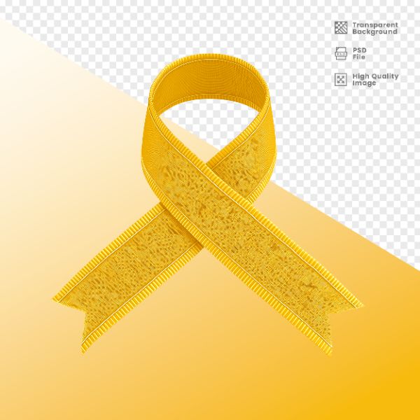 ELEMENTO 3D PARA COMPOSIÇÃO FITA AMARELA LUTA CONTRA O CÂNCER