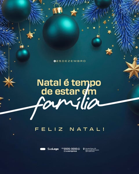 FEED FELIZ NATAL 25 DE DEZEMBRO SOCIAL MEDIA 12 PSD EDITÁVEL