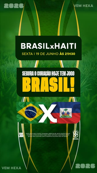 FLYER FUTEBOL BRASIL X HAITI PSD EDITÁVEL 2 ST FEED