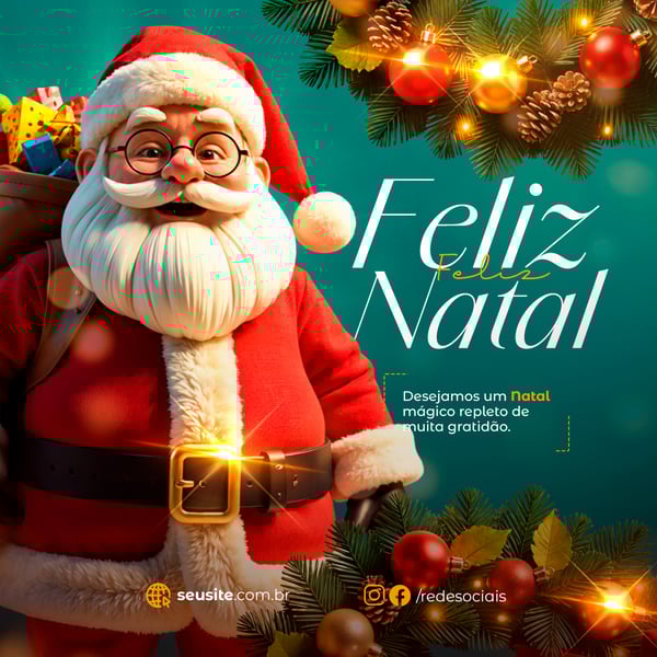 NATAL 25 DE DEZEMBRO FEED SOCIAL MEDIA PSD EDITÁVEL