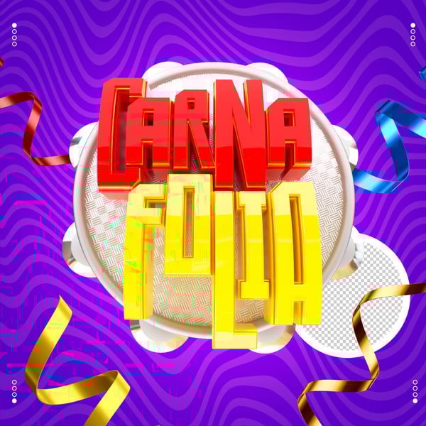 Selo 3D CarnaFolia Carnaval para Composição