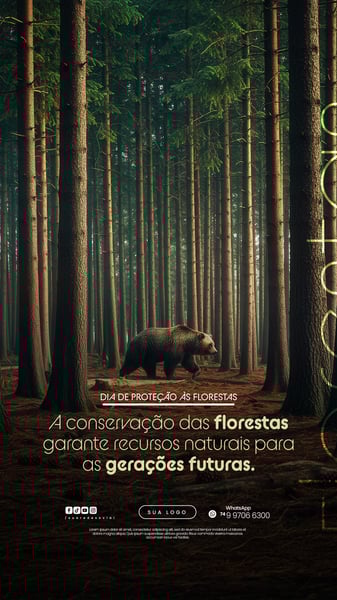 MMC 11 DE JULHO - DIA DE PROTEÇÃO ÀS FLORESTAS FLYER SOCIAL MEDIA PSD EDITÁVEL (1)