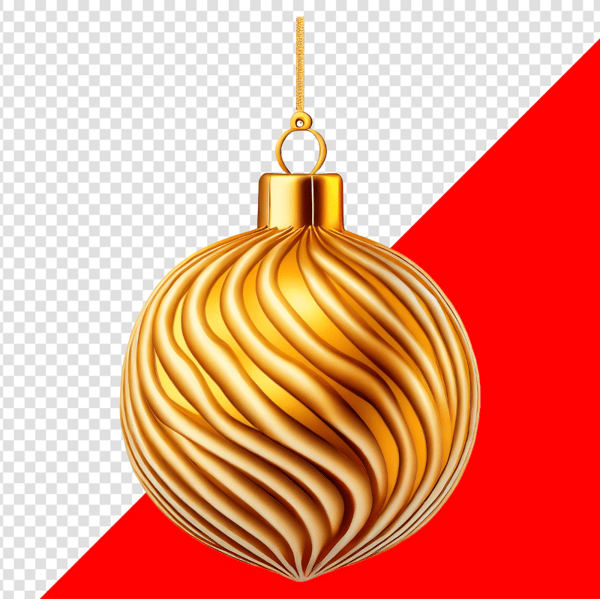 ENFEITE NATALINO BOLA GOLD DOURADO PARA COMPOSIÇÃO PNG TRANSPARENTE SEM FUNDO