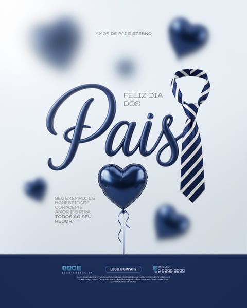 Feliz Dia dos Pais Banner Comemorativo Família Social Media PSD Editável 3