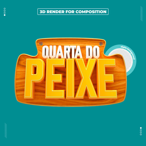 SELO 3D QUARTA DO PEIXE PARA COMPOSIÇÃO