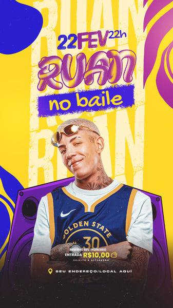 FLYER EVENTO RUAN NO BAILE STORIES PSD EDITÁVEL