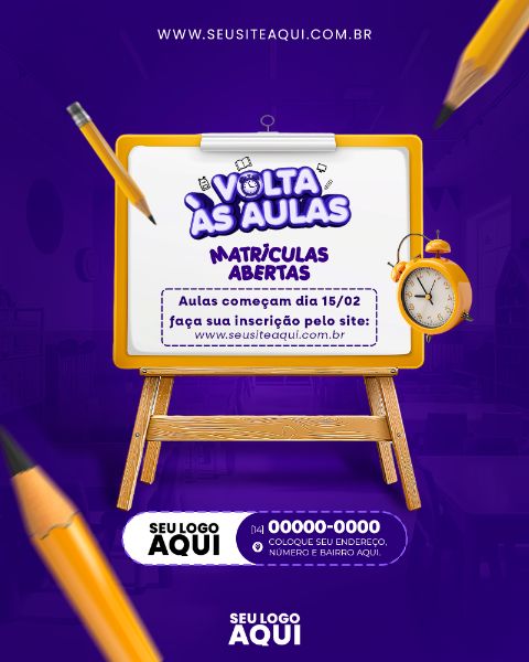 FEED | VOLTA ÀS AULAS | MATRÍCULAS ABERTAS | ESCOLA | PSD EDITÁVEL