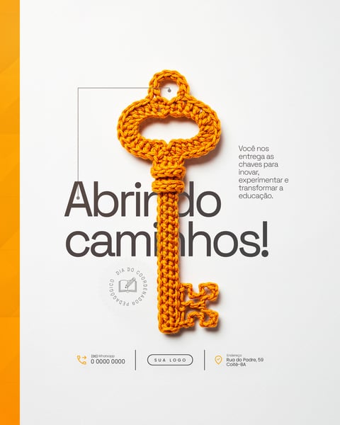 ABRINDO CAMINHOS DIA DO COORDENADOR PEDAGÓGICO SOCIAL MEDIA PSD EDITÁVEL