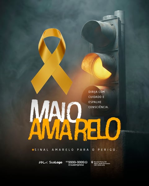 CAMPANHA DE CONSCIENTIZAÇÃO TRÂNSITO MAIO AMARELO SOCIAL MEDIA PSD EDITÁVEL 5