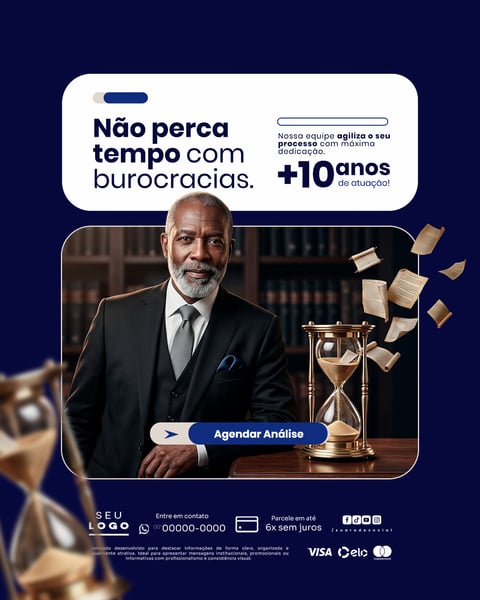 Advogado Agilidade Processo Burocracia Social Media PSD Editável