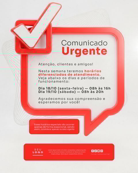 COMUNICADO AVISO SOCIAL MEDIA PSD EDITÁVEL 18