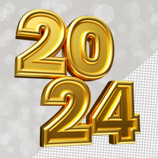 SELO 3D FELIZ ANO NOVO 2024