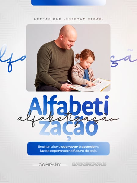 ALFABETIZAÇÃO E LEITURA INFANTIL SOCIAL MEDIA FLYER PSD EDITÁVEL