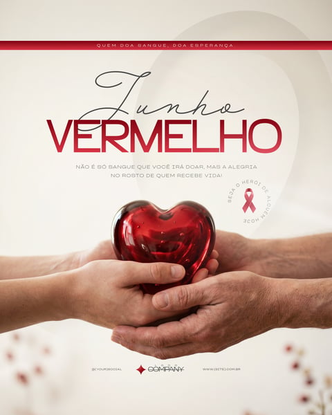 CAMPANHA DE DOAÇÃO DE SANGUE JUNHO VERMELHO SOCIAL MEDIA PSD EDITÁVEL 3