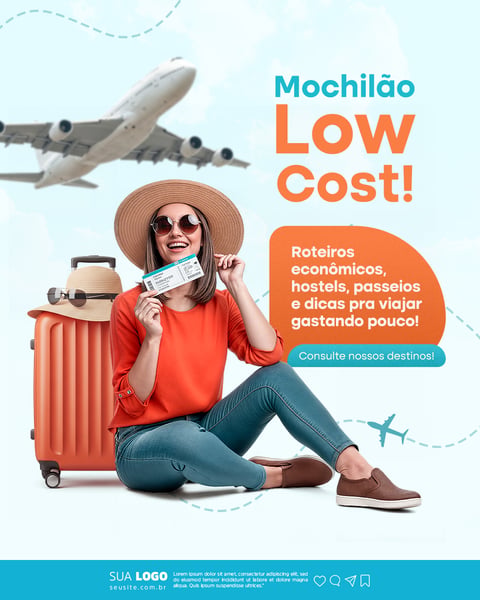 Agência de Viagens Turismo Social Media PSD Editável