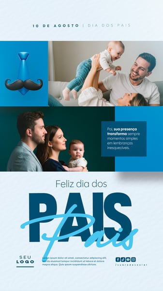 DIA DOS PAIS AGOSTO SOCIAL MEDIA POST EDITÁVEL STORY