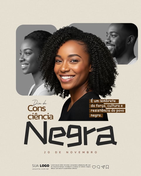 Dia da Consciência Negra Social Media PSD Editável 