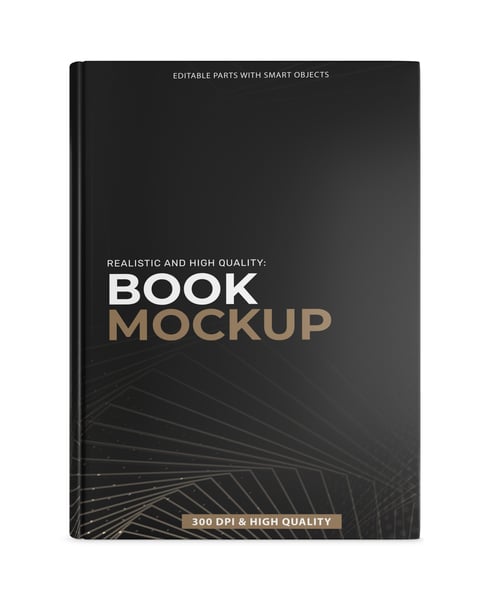 LIVRO DE CAPA DURA VISÃO FRONTAL PSD EDITÁVEL MOCKUP