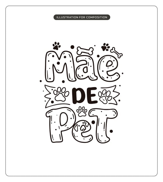LETTERING MÃE DE PET VECTOR