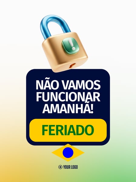 AVISO FERIADO NACIONAL BRASIL SOCIAL MEDIA FLYER PSD EDITÁVEL