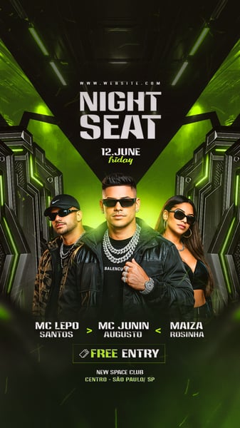 FLYER FUNK COM DJS PARA STORY EM PSD