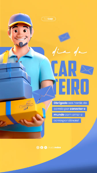 DIA DO CARTEIRO 25 DE JANEIRO OBRIGADO AOS HERÓIS DO CORREIO STORY  SOCIAL MEDIA POST
