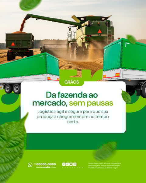 TRANSPORTADORA DE GRÃOS SOCIAL MEDIA PSD EDITÁVEL 6