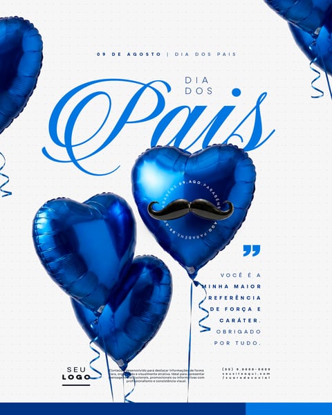DIA DOS PAIS 09 DE AGOSTO SOCIAL MEDIA PSD EDITÁVEL 3
