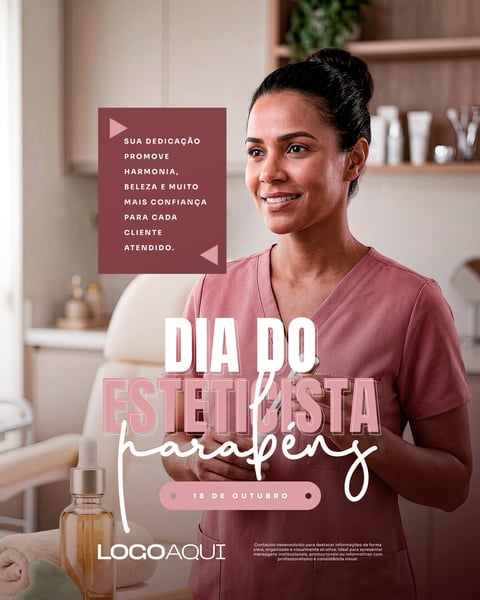 DIA DO ESTETICISTA PROFISSIONAL SOCIAL MEDIA FLYER PSD EDITÁVEL