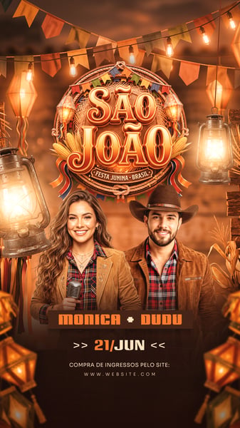 FLYER DE FESTA JUNINA VERSÃO PARA STORIES