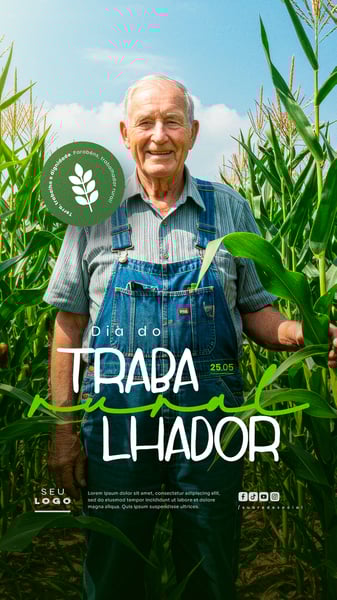 DIA DO TRABALHADOR RURAL 25 DE MAIO SOCIAL MEDIA EDITÁVEL STORY