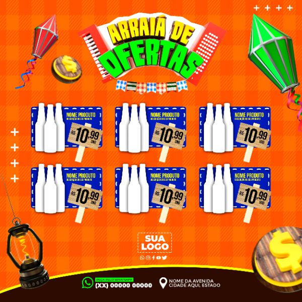 ENCARTE PARA SUPERMERCADOS ARRAIÁ DE OFERTAS