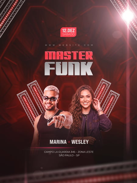 FLYER MASTER FUNK PSD TEMPLATE PARA FEED