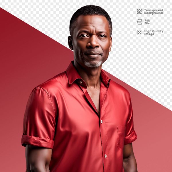 HOMEM COM CAMISA VERMELHA