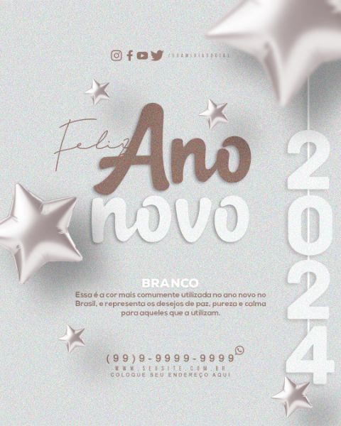 FELIZ ANO NOVO 2024 BRANCO FEED