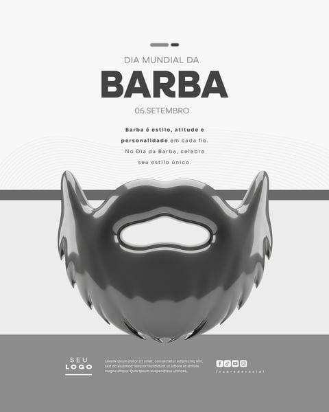 DIA MUNDIAL DA BARBA 6 DE SETEMBRO SOCIAL MEDIA PSD EDITÁVEL 4