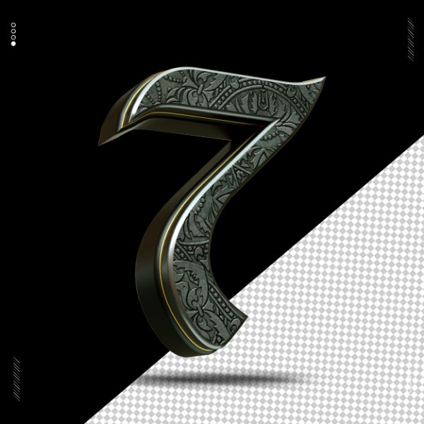 NÚMERO 3D MEDIEVAL PRATA PARA COMPOSIÇÃO