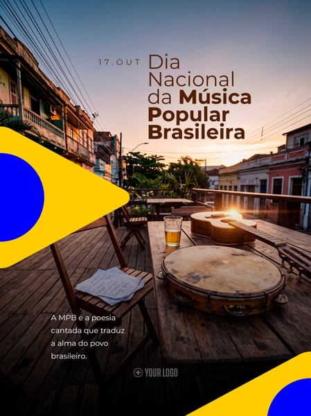 MÚSICA POPULAR BRASILEIRA 17 DE OUTUBRO SOCIAL MEDIA FLYER PSD EDITÁVEL